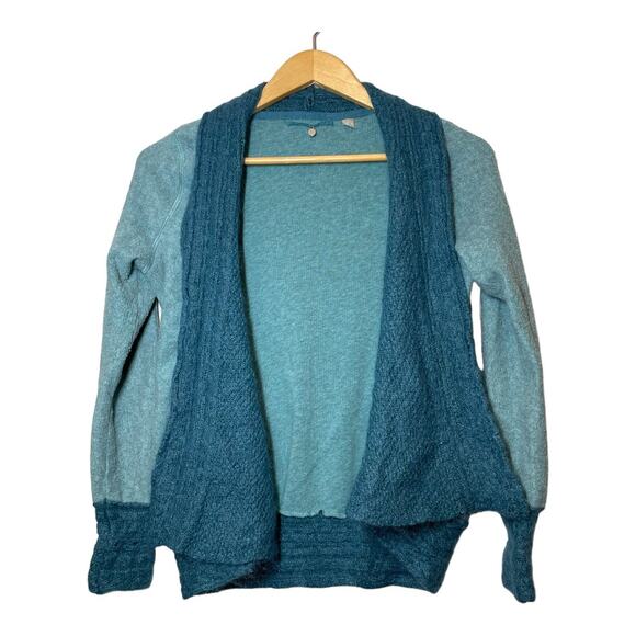 Anthropologie Knitted & Knotted Blue Teal Cardigan Wool Blend Small - Picture 1 of 6